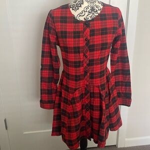 Long flannel flare dress